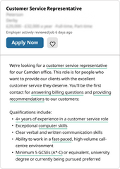 A job description with keywords a job applicant might use underlined in green.