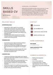 An example of a skills based CV format