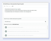 Screenshot of the CV Genius CV Maker showing pre-written prompts