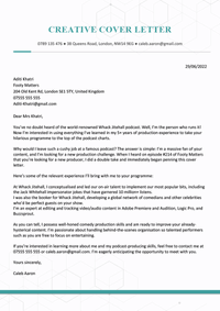 An example of a creative cover letter