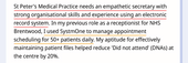 A cover letter paragraph with a specific example of the applicant's key skills underlined in yellow, and a sentence relating these skills to the company's needs underlined in red.