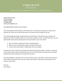 An image of a cover letter for a resume with a green header and footer