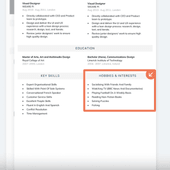 How to write CV Step 6: Add Hobbies and Interests
