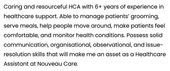 A healthcare assistant CV personal statement example with three sentences describing the applicant's job-relevant skills and experience