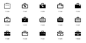 A black-and-white image of CV icons on Iconmonstr