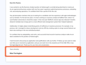 An example of how to write a cover letter's sign-off highlighted by an orange box with a white arrow pointing at it from the upper right corner