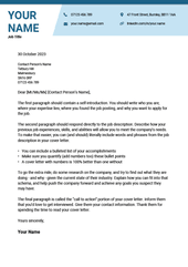 A cover letter template that shows how to pick the right cover letter font size