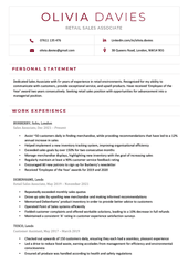 A modern CV design example with a basic black-and-white colour scheme