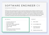 Image of a CV Genius CV template with the key skills section highlighted.