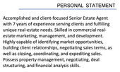 A CV personal statement from an estate agent CV example
