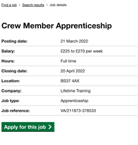 An advert for a position at McDonalds suitable for teenagers.