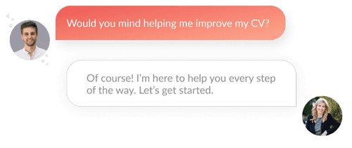 dialogue box between our CV expert and a curious client