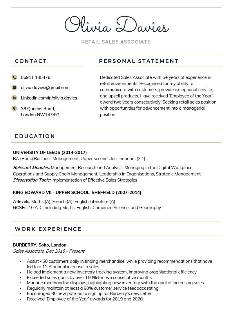 The Creative CV Template in dark blue