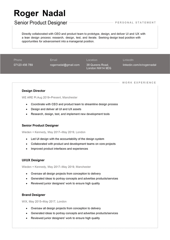 The Mercia CV template