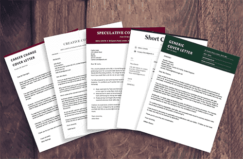 A series of good cover letter examples for different situations in the UK