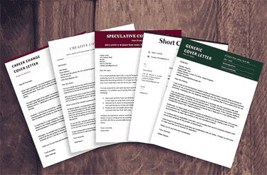 A series of good cover letter examples for different situations in the UK