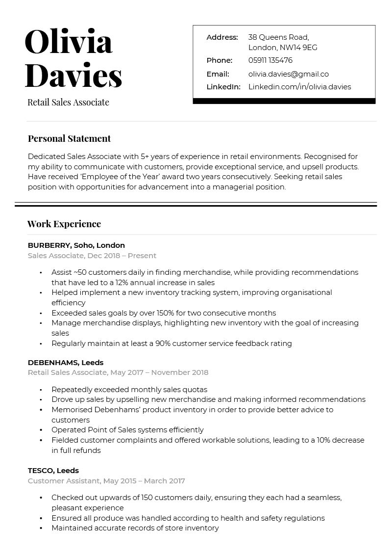 The Refined CV Template in burgundy