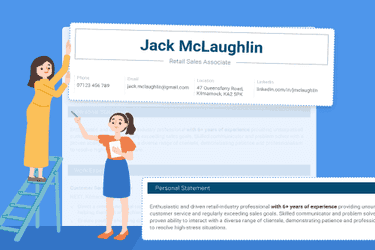 Graphic featuring the structure of a CV.
