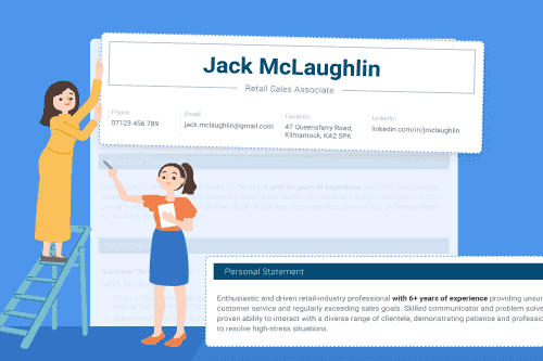 Graphic featuring the structure of a CV.
