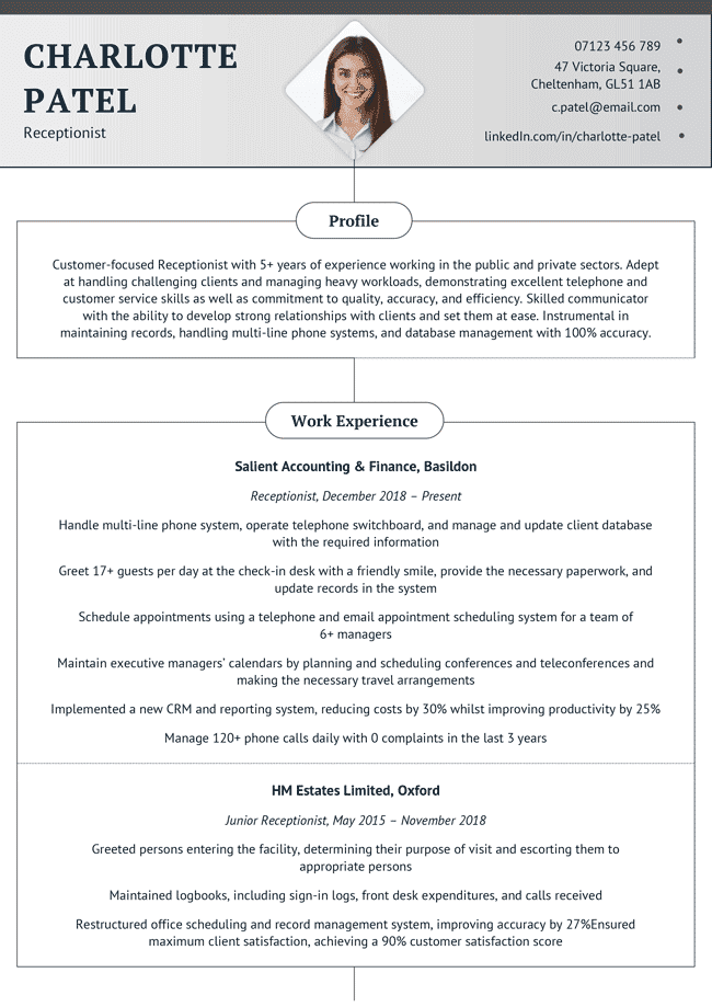 Black version of the Pennines CV template