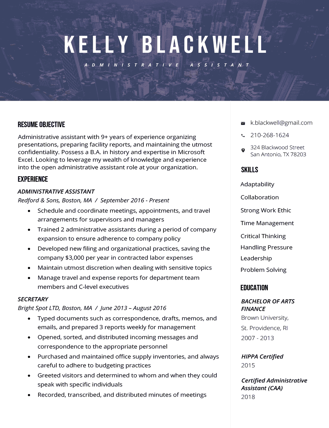 Majestic CV builder template