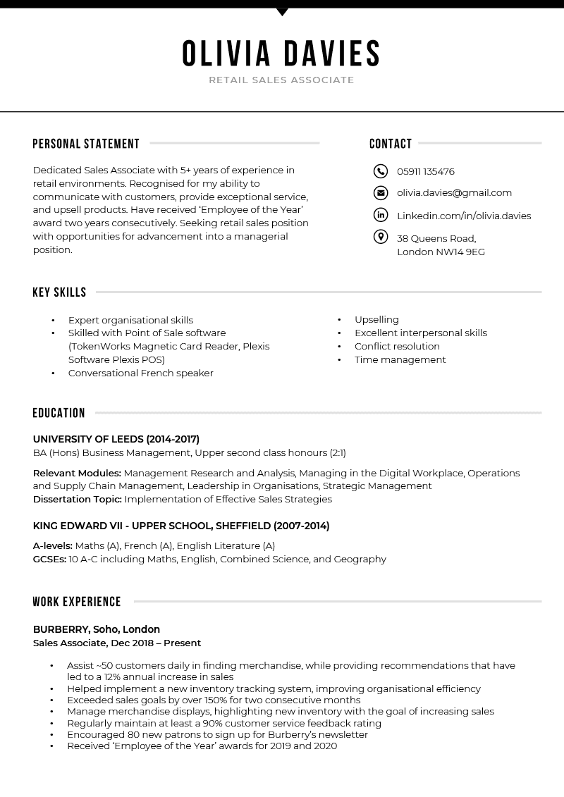 The "Bold" CV Template