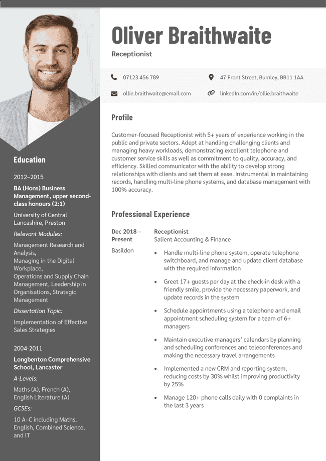 Yellow version of the Snowdonia CV template