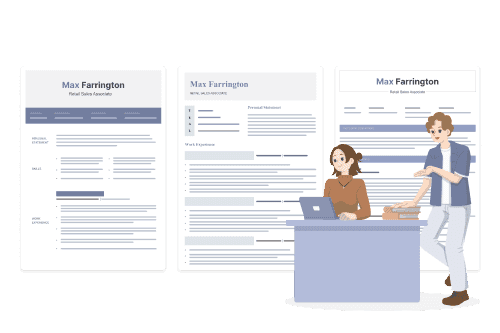 A person choosing a simple CV template for their job application