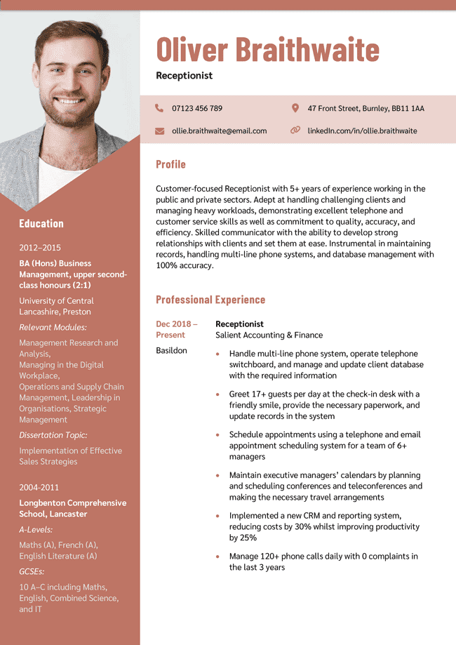 Brown version of the Snowdonia CV template