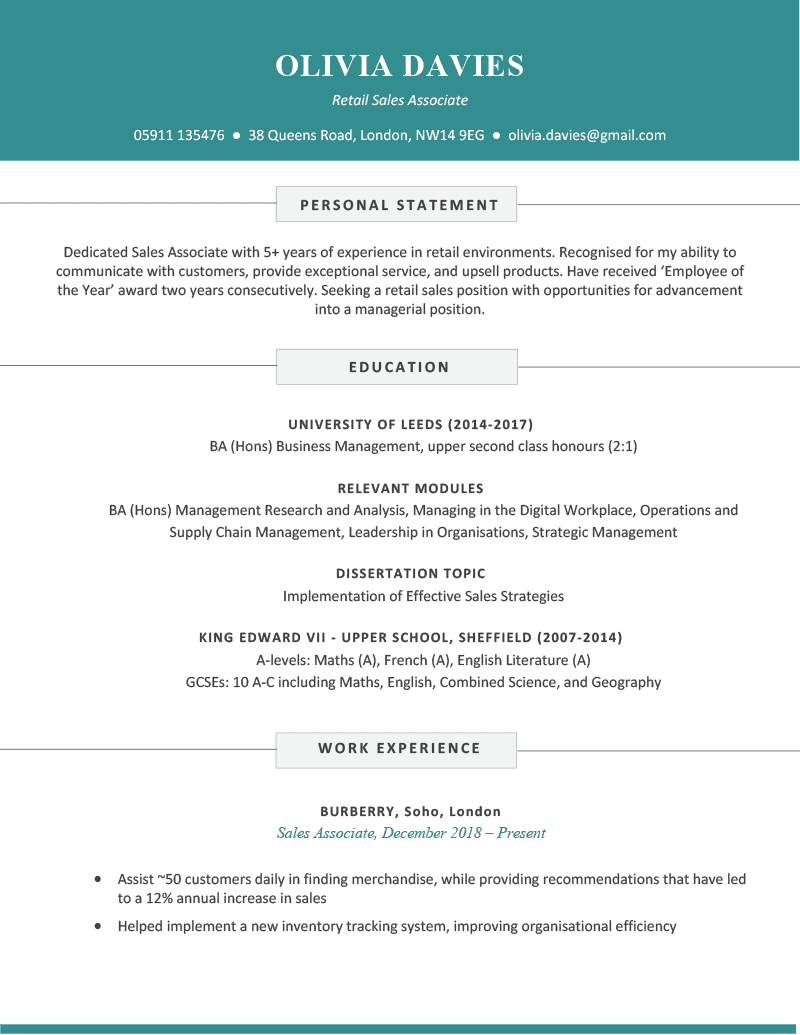 The Soho CV Template in blue