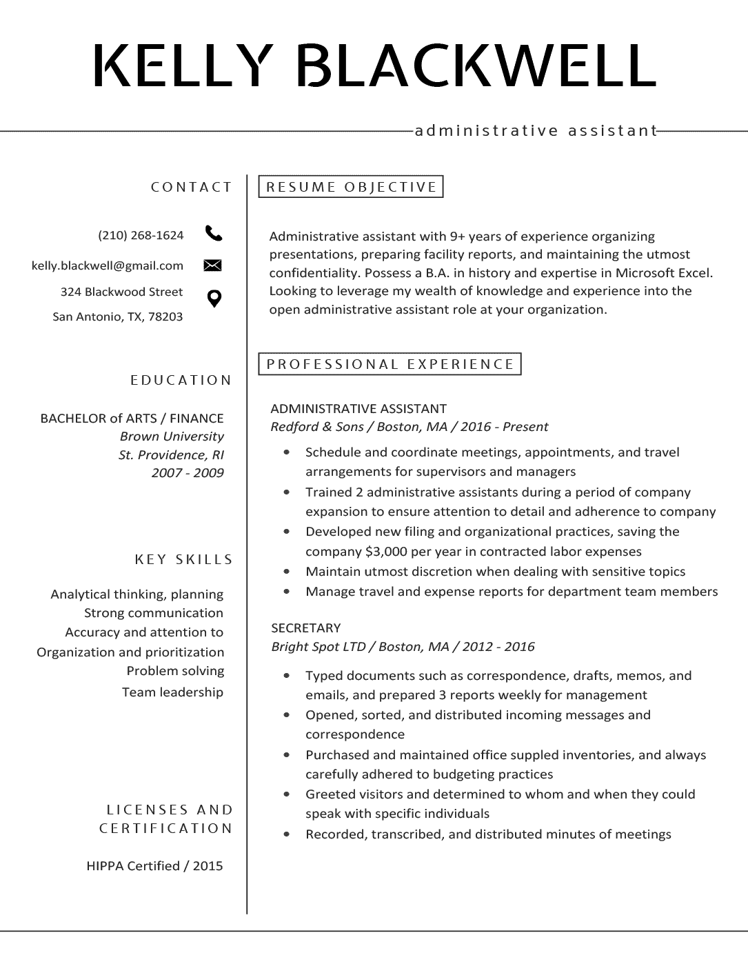 Minimalist CV creator template