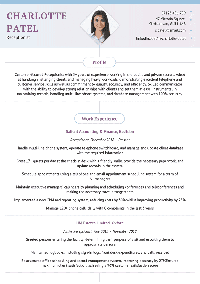 Blue version of the Pennines CV template